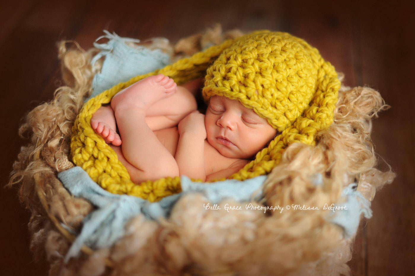 Citron Yellow Baby Bowl And Hat Set - Beautiful Photo Props