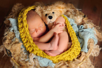 Citron Yellow Baby Bowl And Hat Set - Beautiful Photo Props