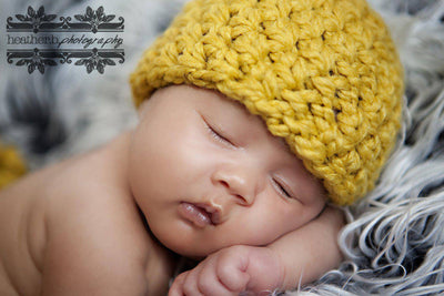 Citron Yellow Newborn Baby Hat - Beautiful Photo Props