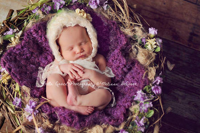 Purple Puff Baby Blanket - Beautiful Photo Props