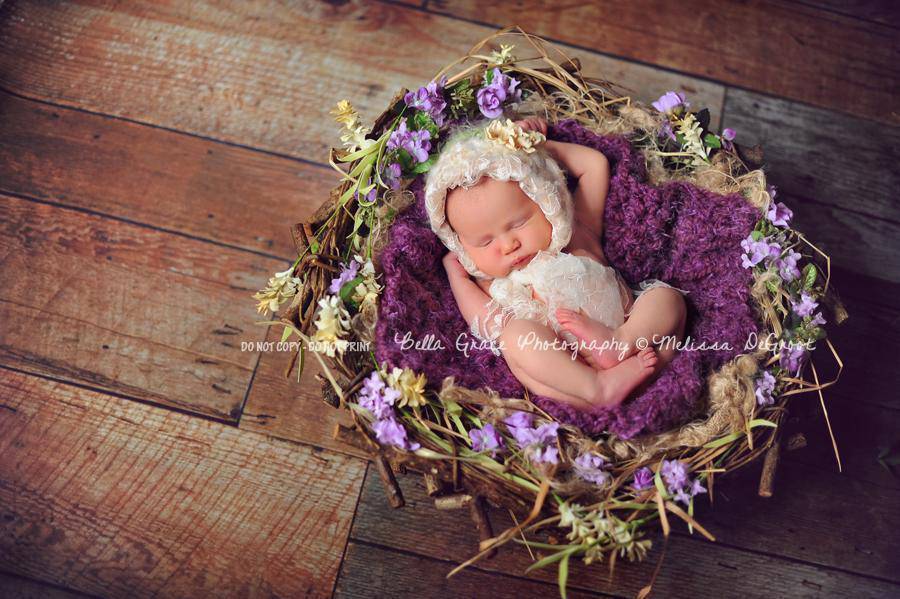 Purple Puff Baby Blanket - Beautiful Photo Props