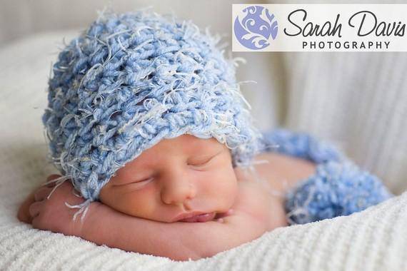Blue Newborn Pixie Elf Hat - Beautiful Photo Props