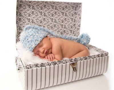 Blue Newborn Pixie Elf Hat - Beautiful Photo Props