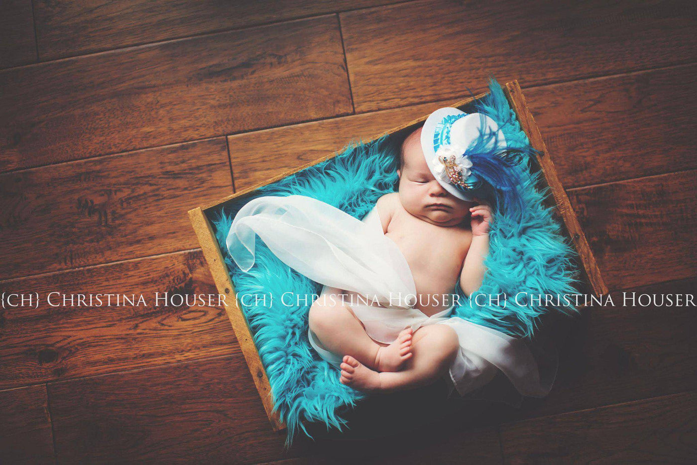 Aqua Blue Mongolian Faux Fur Photography Prop Rug Newborn Baby Toddler - Beautiful Photo Props