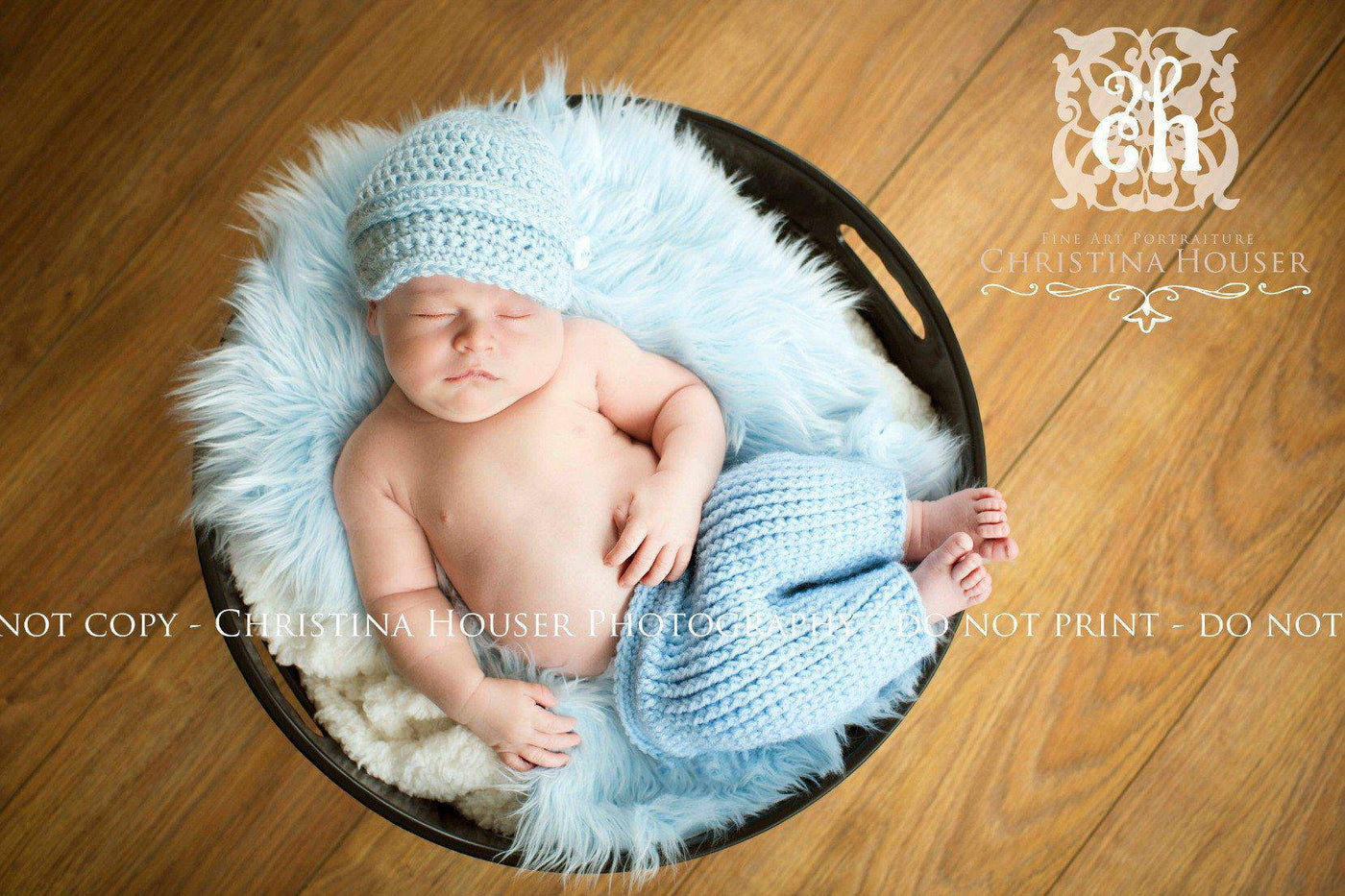 Baby Blue Mongolian Faux Fur Photography Prop Rug Newborn Baby - Beautiful Photo Props