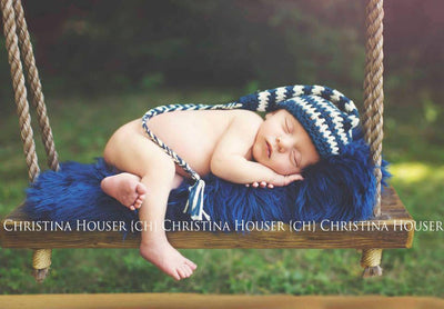Cobalt Blue Mongolian Faux Fur Photography Prop Rug Newborn Baby Toddler - Beautiful Photo Props