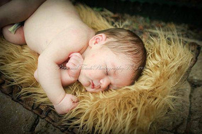 Caramel Brown Mongolian Faux Fur Rug Photography Prop Newborn Baby - Beautiful Photo Props