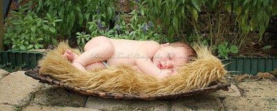 Caramel Brown Mongolian Faux Fur Rug Photography Prop Newborn Baby - Beautiful Photo Props