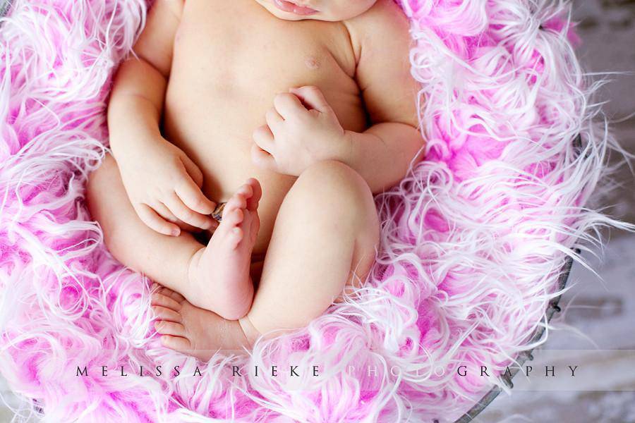 Frosted Hot Pink Mongolian Faux Fur Photography Prop Rug Newborn Baby Toddler - Beautiful Photo Props