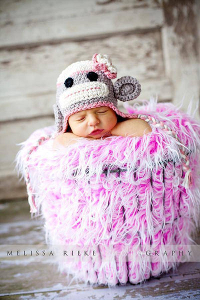 Frosted Hot Pink Mongolian Faux Fur Photography Prop Rug Newborn Baby Toddler - Beautiful Photo Props
