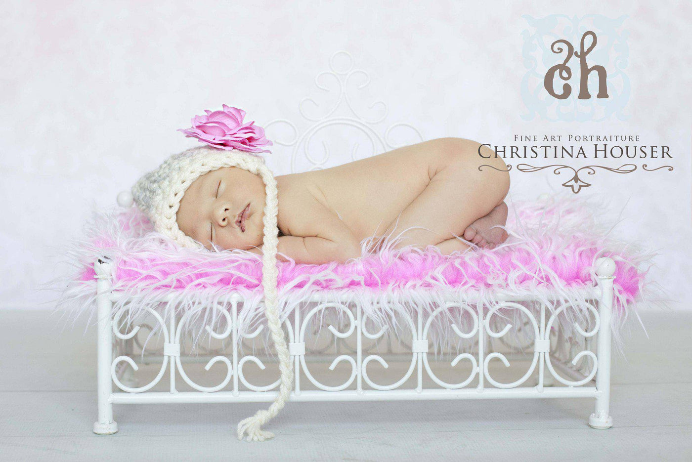 Frosted Hot Pink Mongolian Faux Fur Photography Prop Rug Newborn Baby Toddler - Beautiful Photo Props