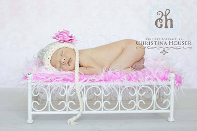 Frosted Hot Pink Mongolian Faux Fur Photography Prop Rug Newborn Baby Toddler - Beautiful Photo Props