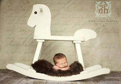 Chocolate Brown Mongolian Fur Photography Prop Rug Newborn Baby - Beautiful Photo Props