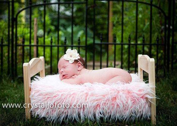 Frosted Light Pink Mongolian Faux Fur Rug Photography Prop Newborn Baby Toddler - Beautiful Photo Props