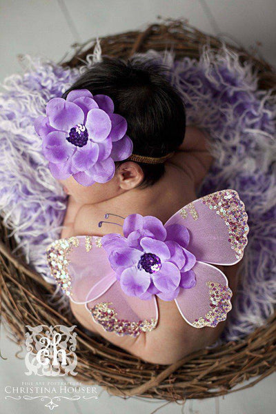 Frosted Purple Mongolian Faux Fur Photography Prop Rug Newborn Baby Toddler - Beautiful Photo Props