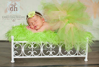 Lime Green Mongolian Faux Fur Photography Prop Rug Newborn Baby Toddler - Beautiful Photo Props