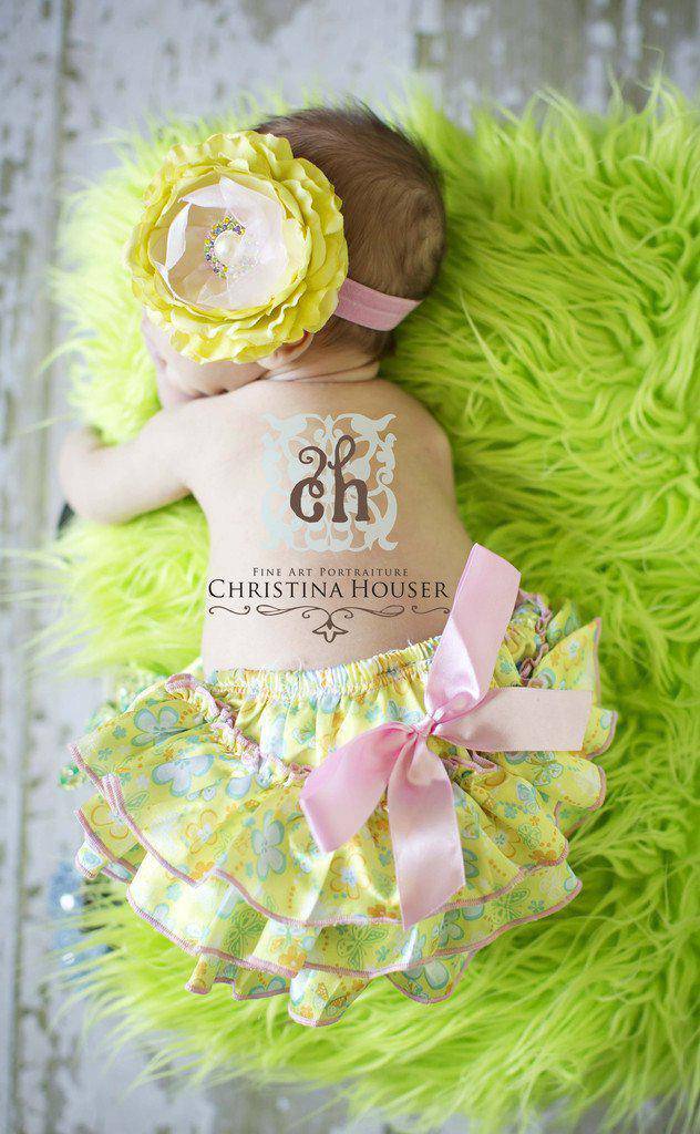 Lime Green Mongolian Faux Fur Photography Prop Rug Newborn Baby Toddler - Beautiful Photo Props