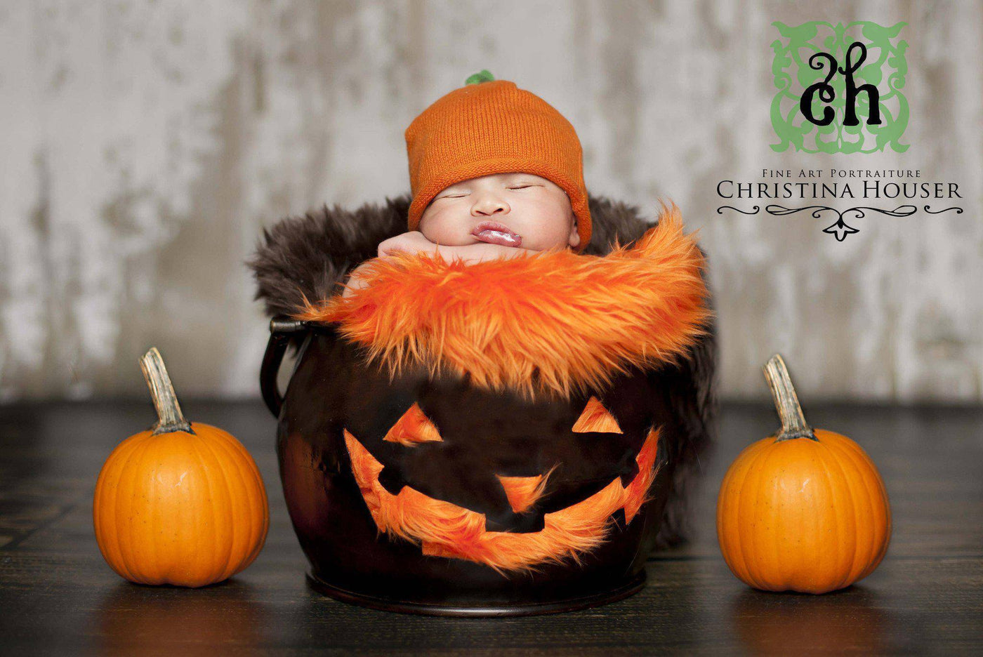 Orange Mongolian Faux Fur Photography Prop Rug Newborn Baby Toddler - Beautiful Photo Props