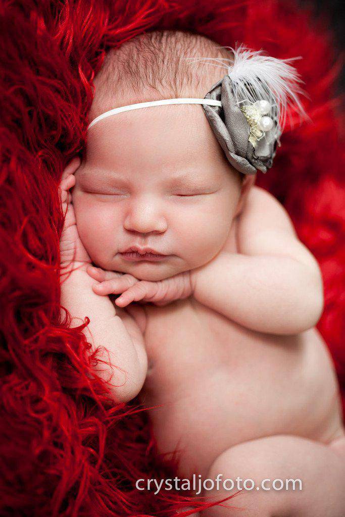 Red Mongolian Faux Fur Photography Prop Rug Newborn Baby - Beautiful Photo Props