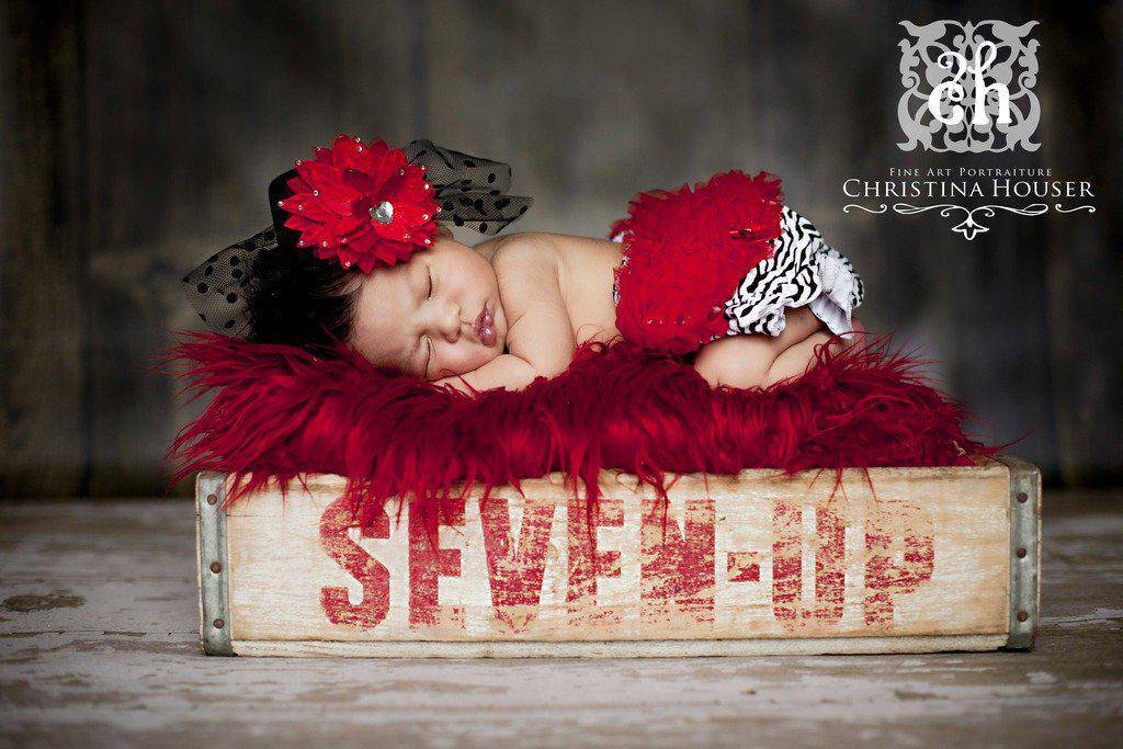 Red Mongolian Faux Fur Photography Prop Rug Newborn Baby - Beautiful Photo Props