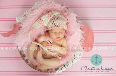 Soft Pink Mongolian Fur Photography Prop Rug Newborn Baby Toddler - Beautiful Photo Props