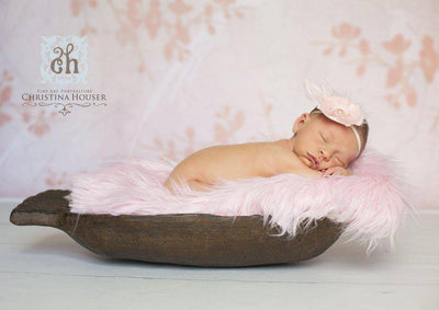 Soft Pink Mongolian Fur Photography Prop Rug Newborn Baby Toddler - Beautiful Photo Props