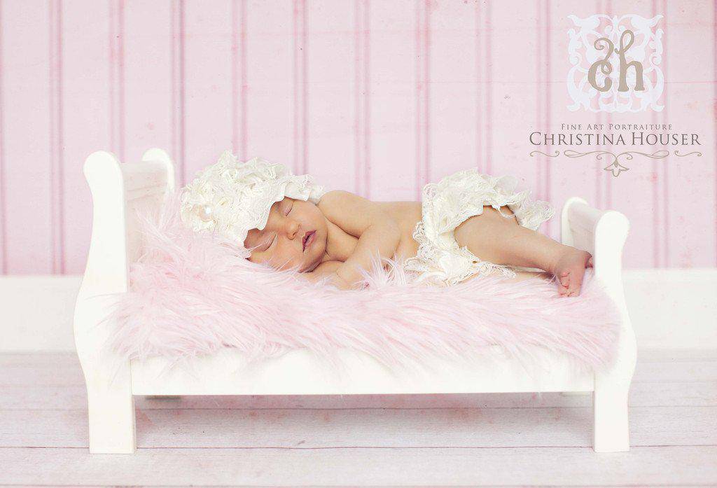 Soft Pink Mongolian Fur Photography Prop Rug Newborn Baby Toddler - Beautiful Photo Props