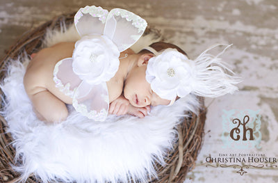 White Mongolian Fur Rug Photography Prop Newborn Baby - Beautiful Photo Props