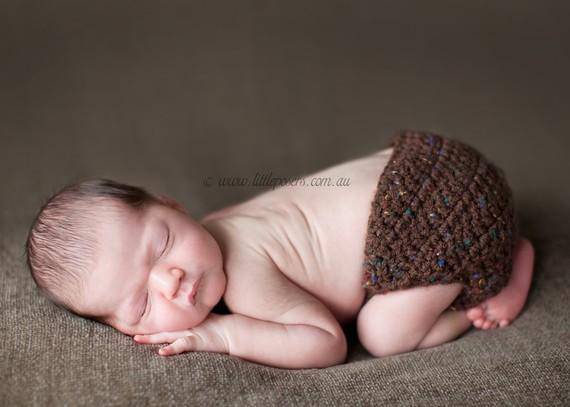Brown Tweedle Dee Newborn Diaper Cover - Beautiful Photo Props