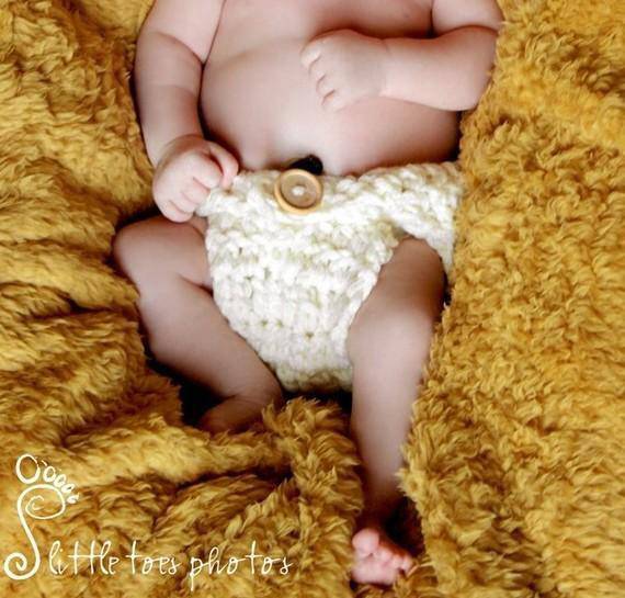 Newborn Natural Diaper Cover - Beautiful Photo Props