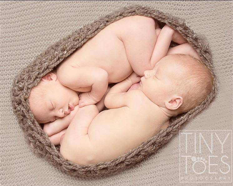 Twin Barley Chunky Baby Bowl Newborn Egg Brown - Beautiful Photo Props