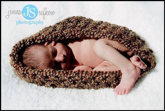 Brown Sugar Newborn Baby Bowl Egg Cocoon - Beautiful Photo Props