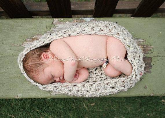 Chunky Oatmeal Baby Bowl Newborn Egg - Beautiful Photo Props