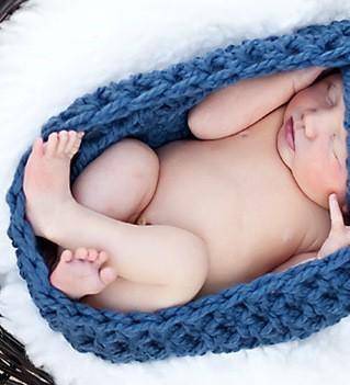 Baby Bowl Newborn Denim Blue Egg - Beautiful Photo Props