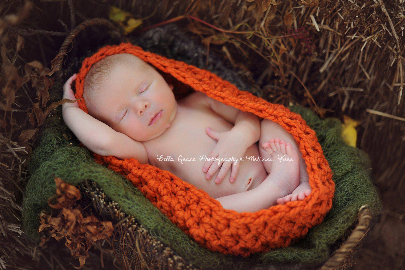 Chunky Baby Bowl Newborn Egg Pumpkin Orange - Beautiful Photo Props