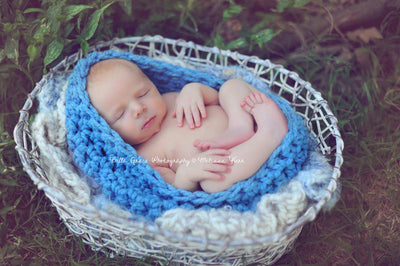 Chunky Baby Bowl Newborn Egg Sky Blue - Beautiful Photo Props