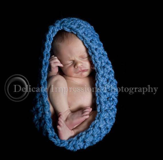 Chunky Baby Bowl Newborn Egg Sky Blue - Beautiful Photo Props