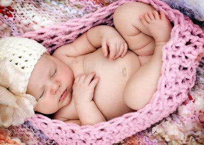 Chunky Baby Bowl Newborn Egg Soft Pink - Beautiful Photo Props