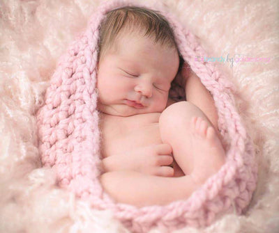 Chunky Baby Bowl Newborn Egg Soft Pink - Beautiful Photo Props