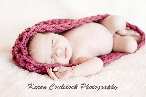 Baby Bowl Newborn Egg in Pink Raspberry - Beautiful Photo Props