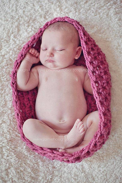 Baby Bowl Newborn Egg in Pink Raspberry - Beautiful Photo Props