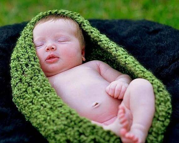 Olive Green Baby Bowl Newborn Egg - Beautiful Photo Props