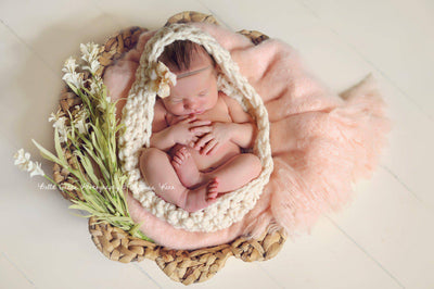 Chunky Baby Bowl Newborn Egg White Cream - Beautiful Photo Props