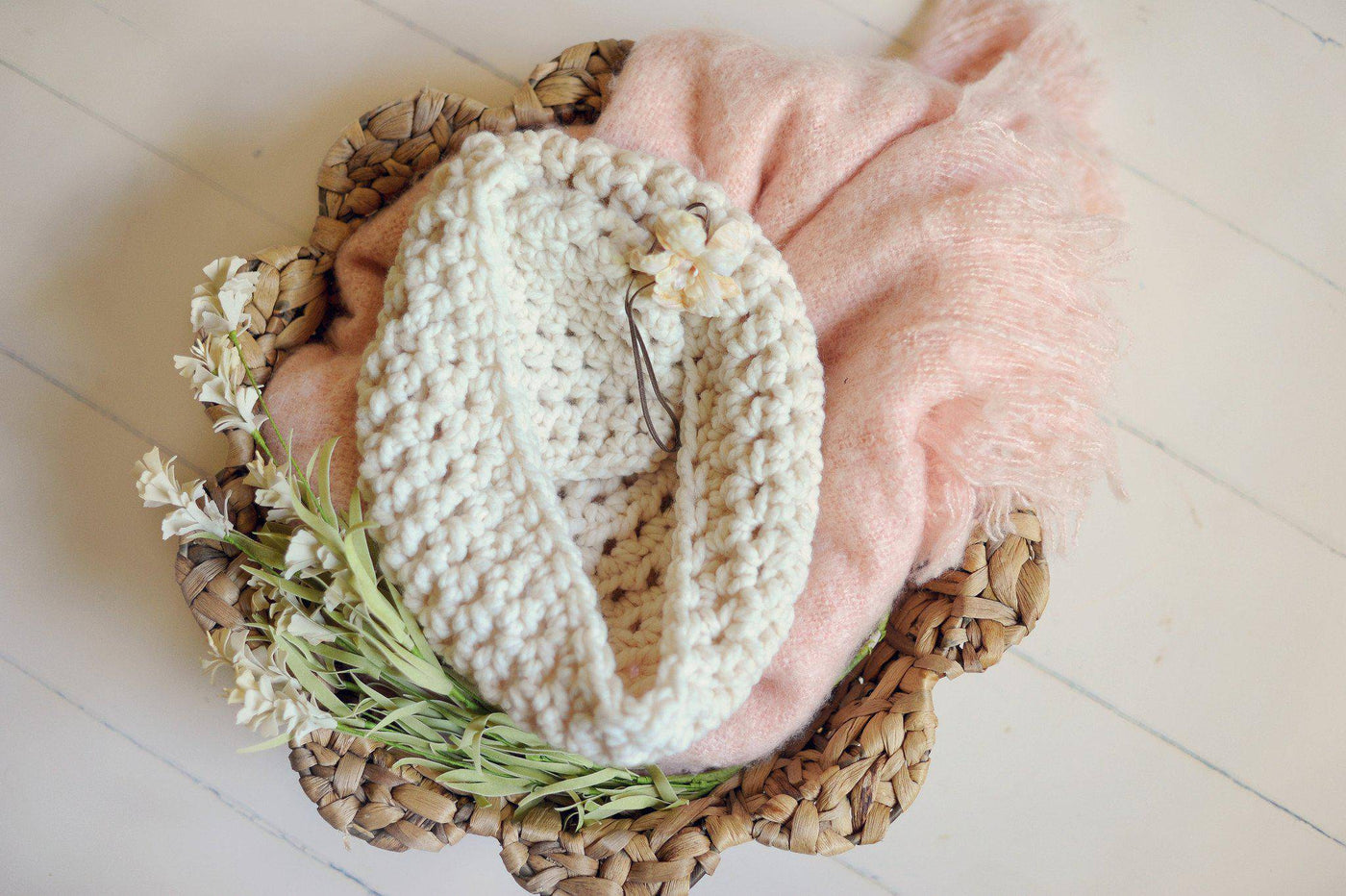 Chunky Baby Bowl Newborn Egg White Cream - Beautiful Photo Props