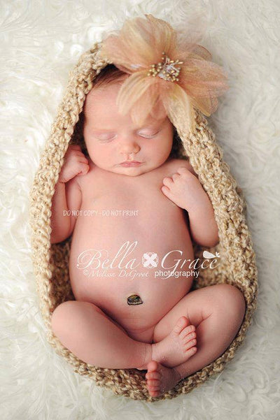 Rococco Beige Baby Bowl Newborn Egg Pod - Beautiful Photo Props