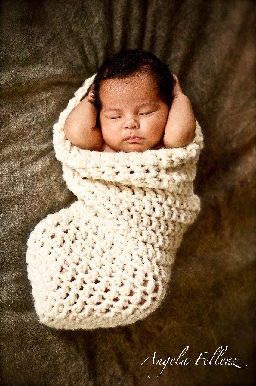 Cream Newborn Baby Cocoon Swaddle - Beautiful Photo Props