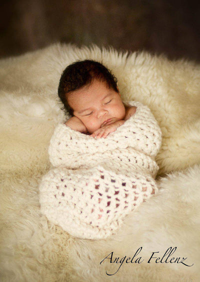 Cream Newborn Baby Cocoon Swaddle - Beautiful Photo Props