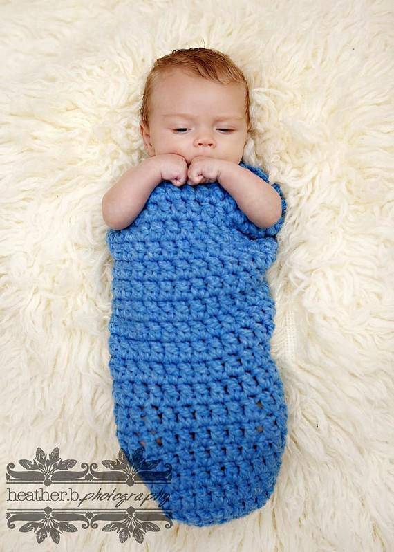 Sky Blue Baby Cocoon - Beautiful Photo Props