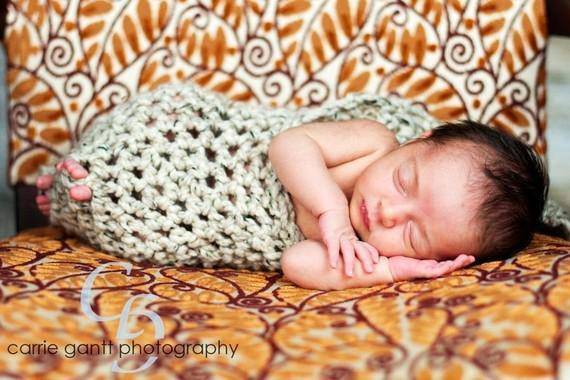 Oatmeal Beige Newborn Cocoon - Beautiful Photo Props