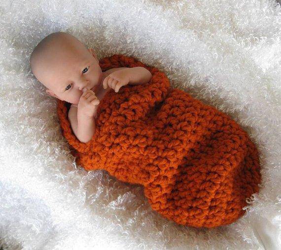 Pumpkin Orange Newborn Cocoon - Beautiful Photo Props